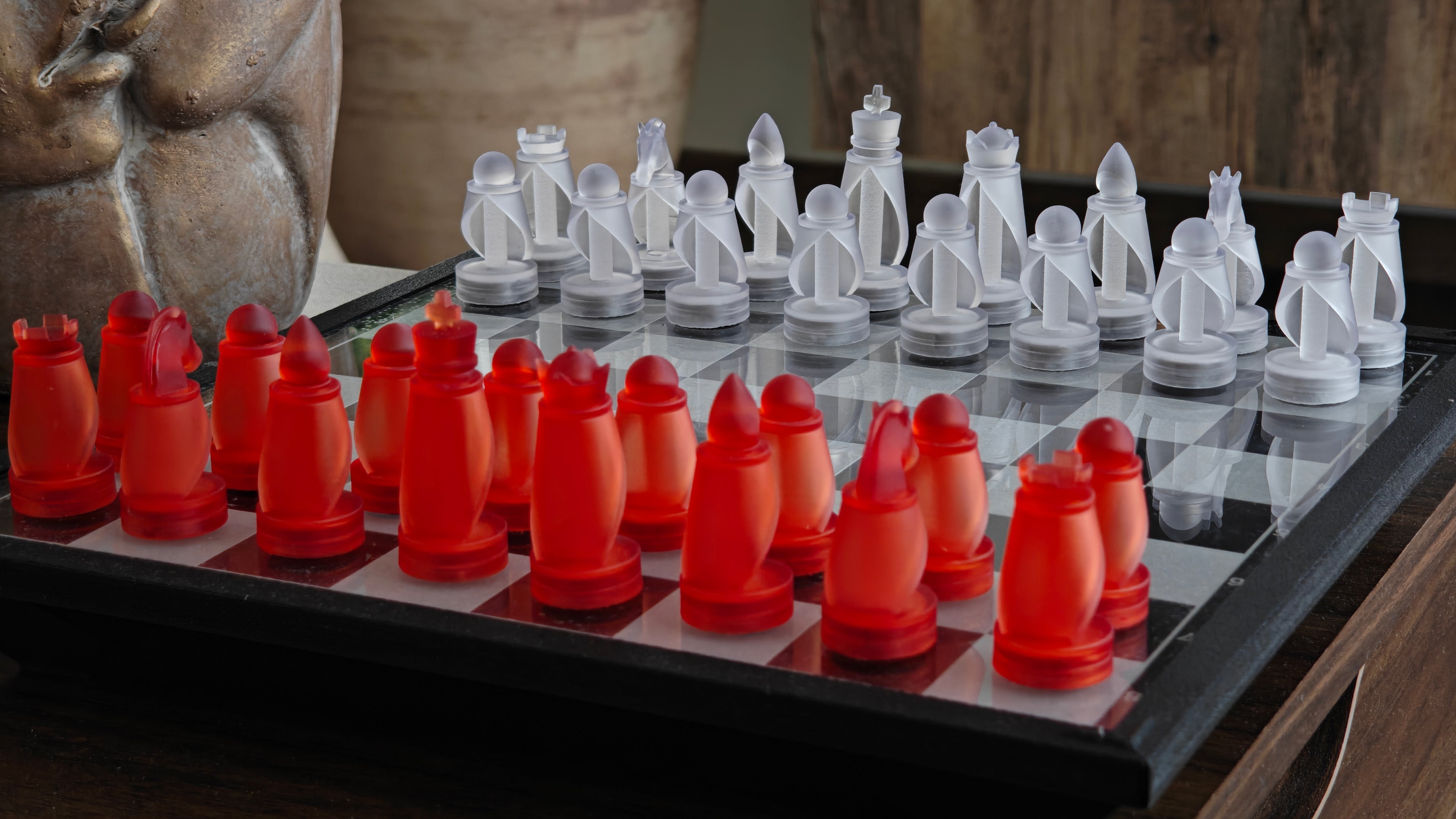 Original Masteek LED chess set with lights off