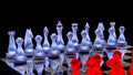 Modern Masteek acrylic LED chess set with pieces lit up